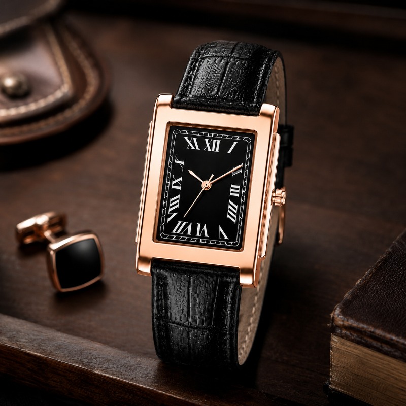 Smartwatch Casual Watches For Men - Classic Business Men Watch Square Roman