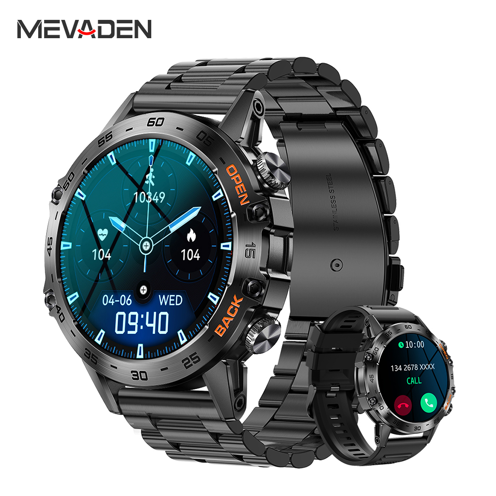 Smartwatch Health Watches - MEVADEN Steel 1.39 inch Men Luxury