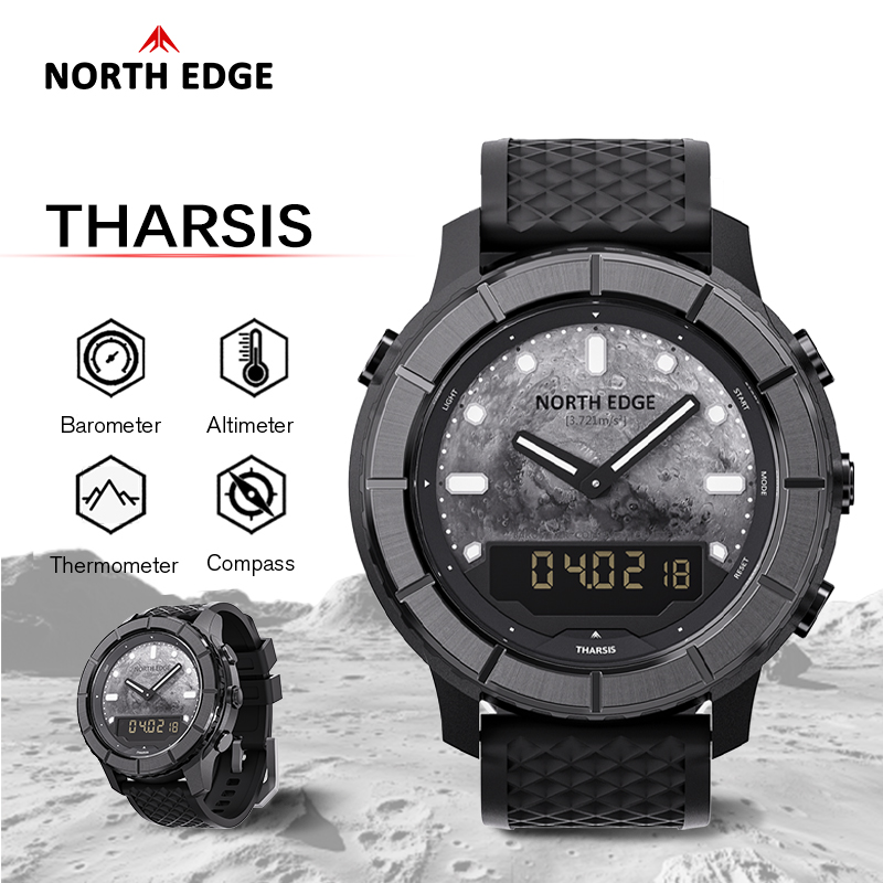 Altimeter Compass Watch - NORTH EDGE THARSIS Men Carbon Fiber