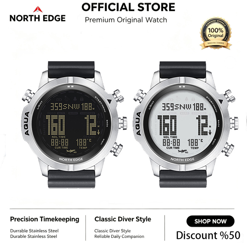 Altimeter Compass Watch - NORTH EDGE Mens Digital Watch Professional