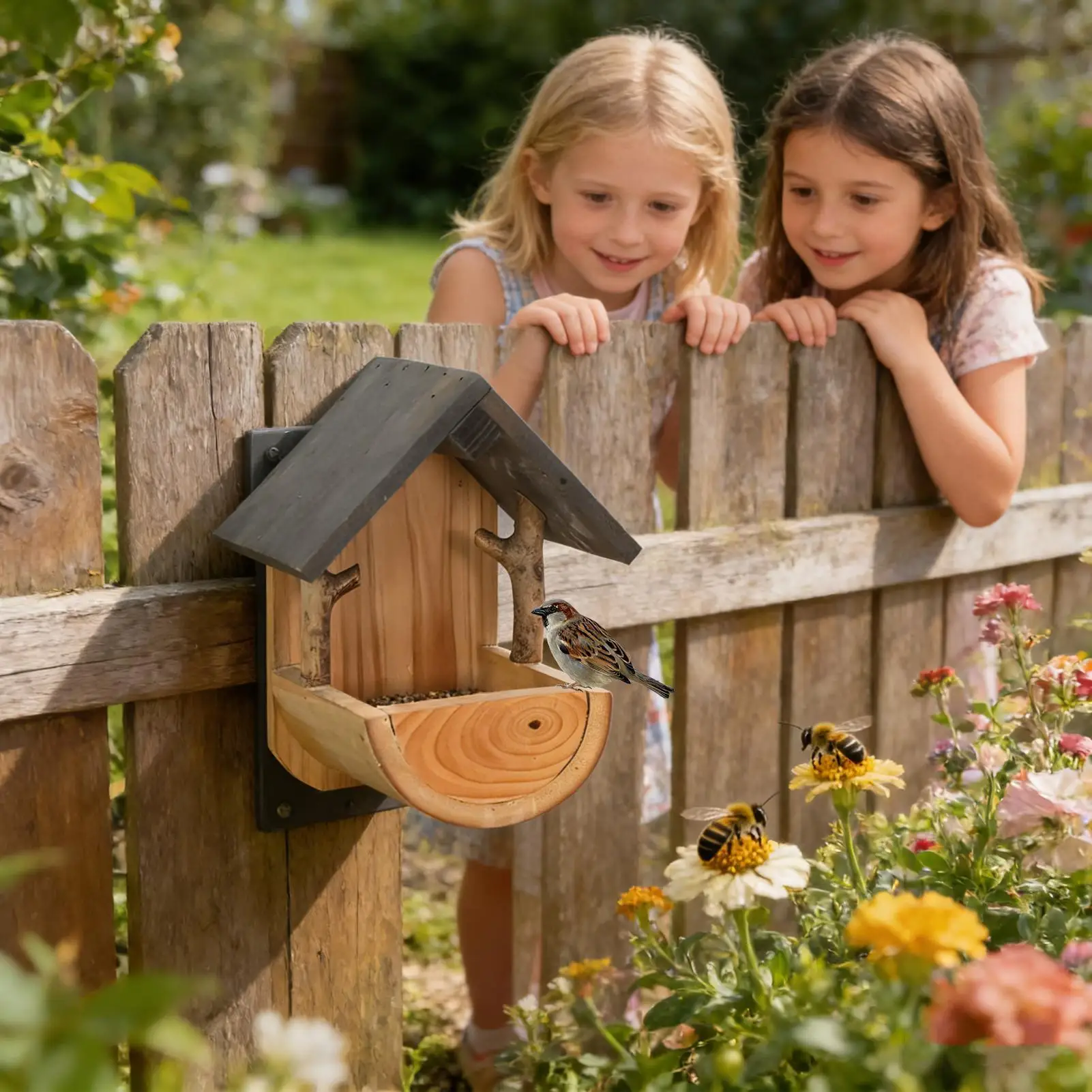 Wall Mount Wooden bird feeder  - огляд і ціна Watch S
