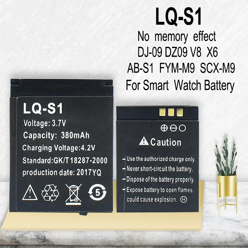 1-100PCS LQS1 3.7V 380mAh Smar - огляд і ціна Watch V8