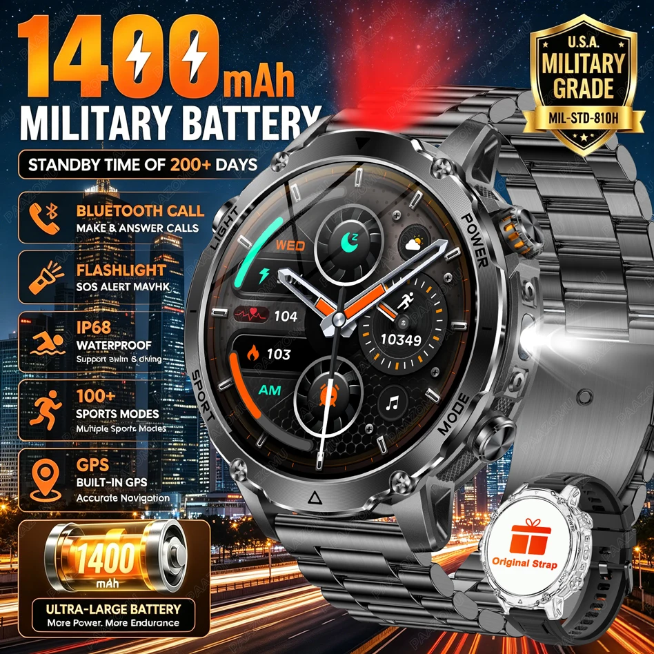 Brand+1400mAh Big Battery Smar - огляд і ціна Smartwatch Watches Brands For Men