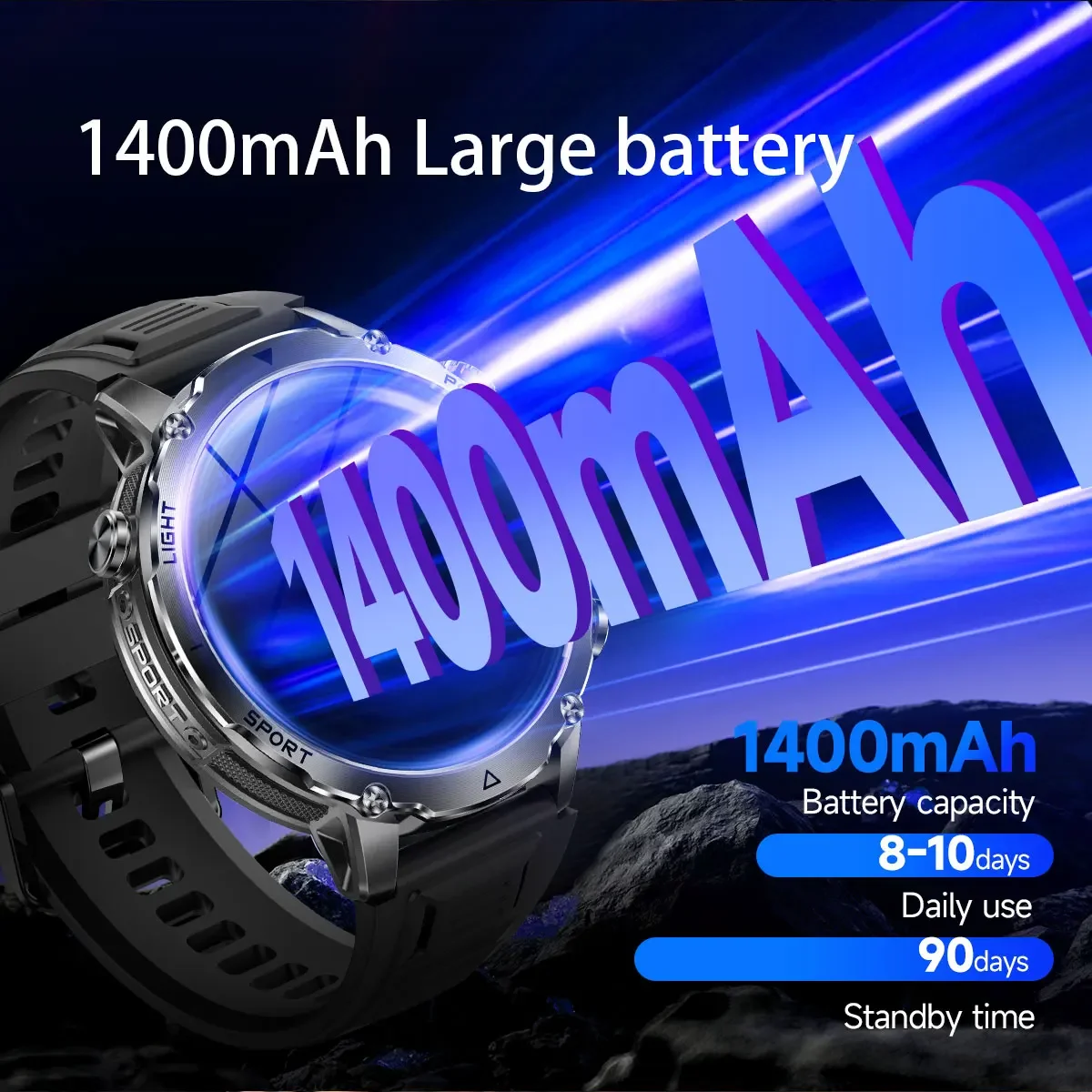 Brand+1400mAh Big Battery Smar - огляд і ціна Smartwatch Watches Brands For Men