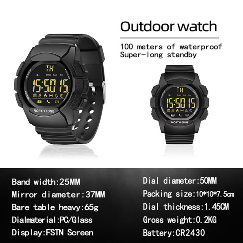 NORTH EDGE AK 100M Waterproof  - огляд і ціна Smartwatch Watches For Men Digital