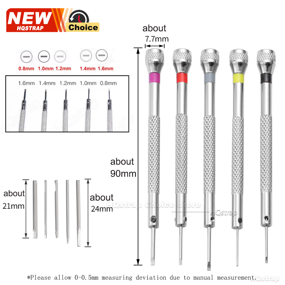 New 5pcs/set 0.8-1.6mm Steel S - огляд і ціна Watchmaker Screwdriver