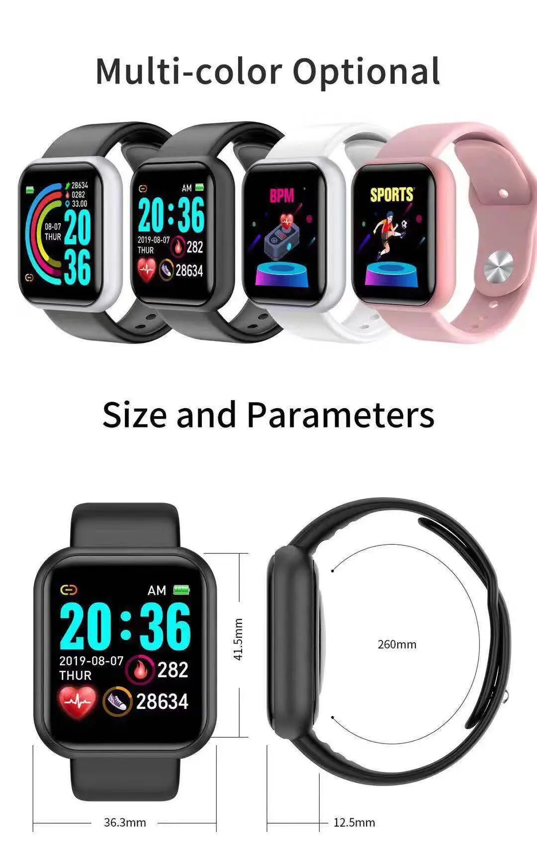 D20 Pro Smart Watch Men Y68 Sm - огляд і ціна Smartwatch Casual Watches For Men