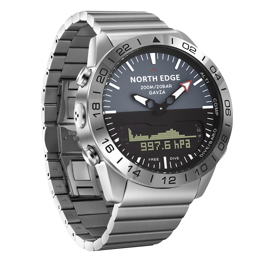 NORTH EDGE GAVIA2 Men's Dive 5 - огляд і ціна Altimeter Compass Watch