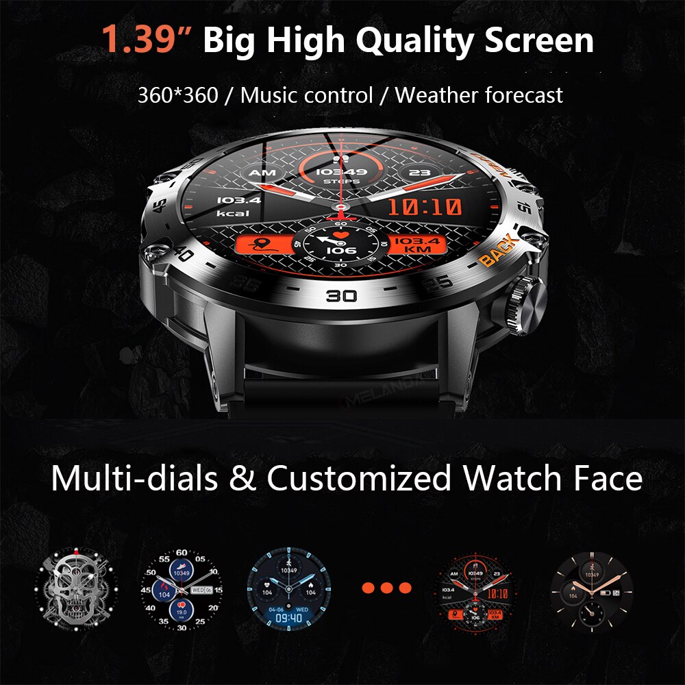 MEVADEN Steel 1.39 inch Men Lu - огляд і ціна Smartwatch Health Watches