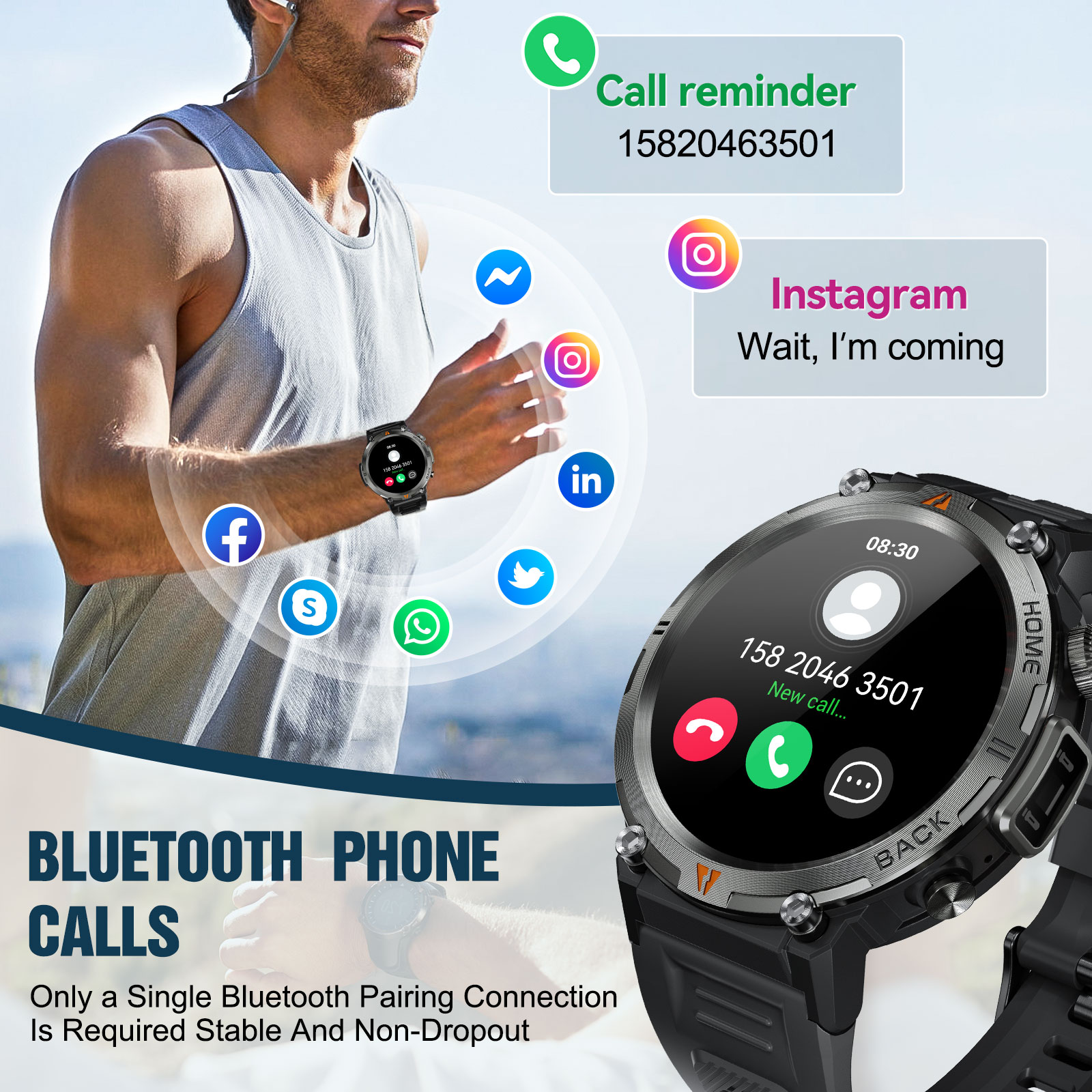 EIGIIS KE3 Bluetooth Call Smar - огляд і ціна Smartwatch Health Watches