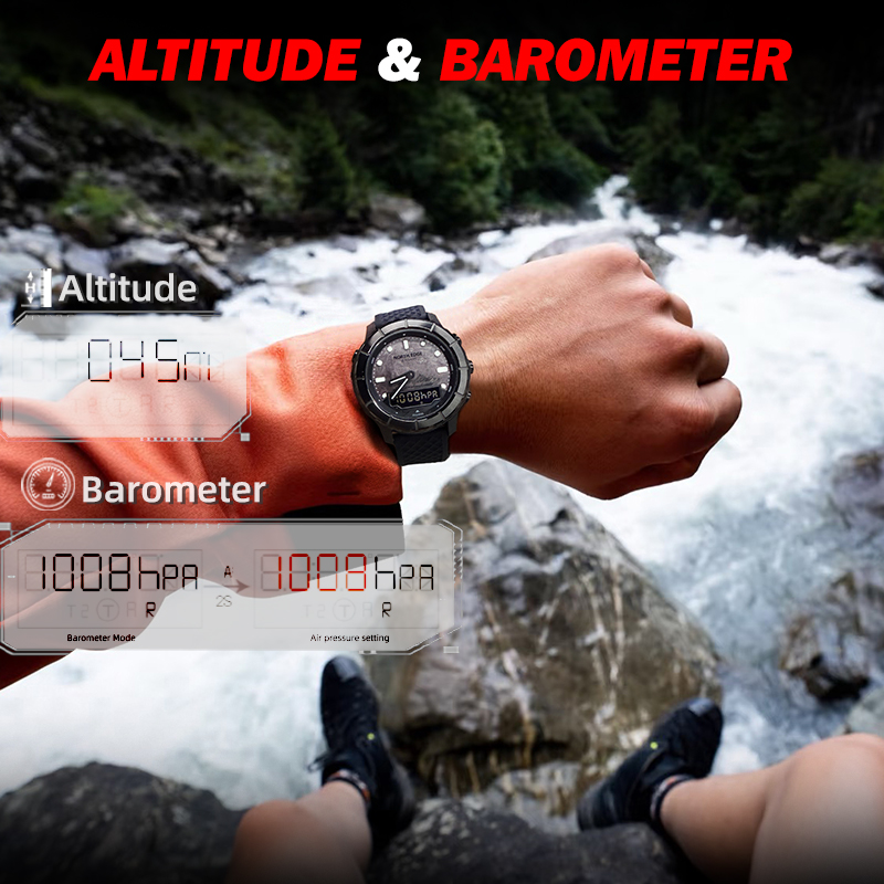 NORTH EDGE THARSIS Men Carbon  - огляд і ціна Altimeter Compass Watch