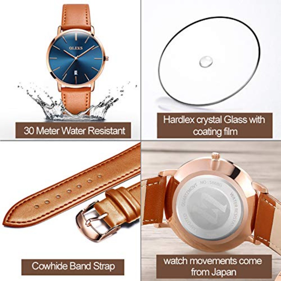 OLEVS Men Leather Watches Blac - огляд і ціна Smartwatch Watches For Men Digital